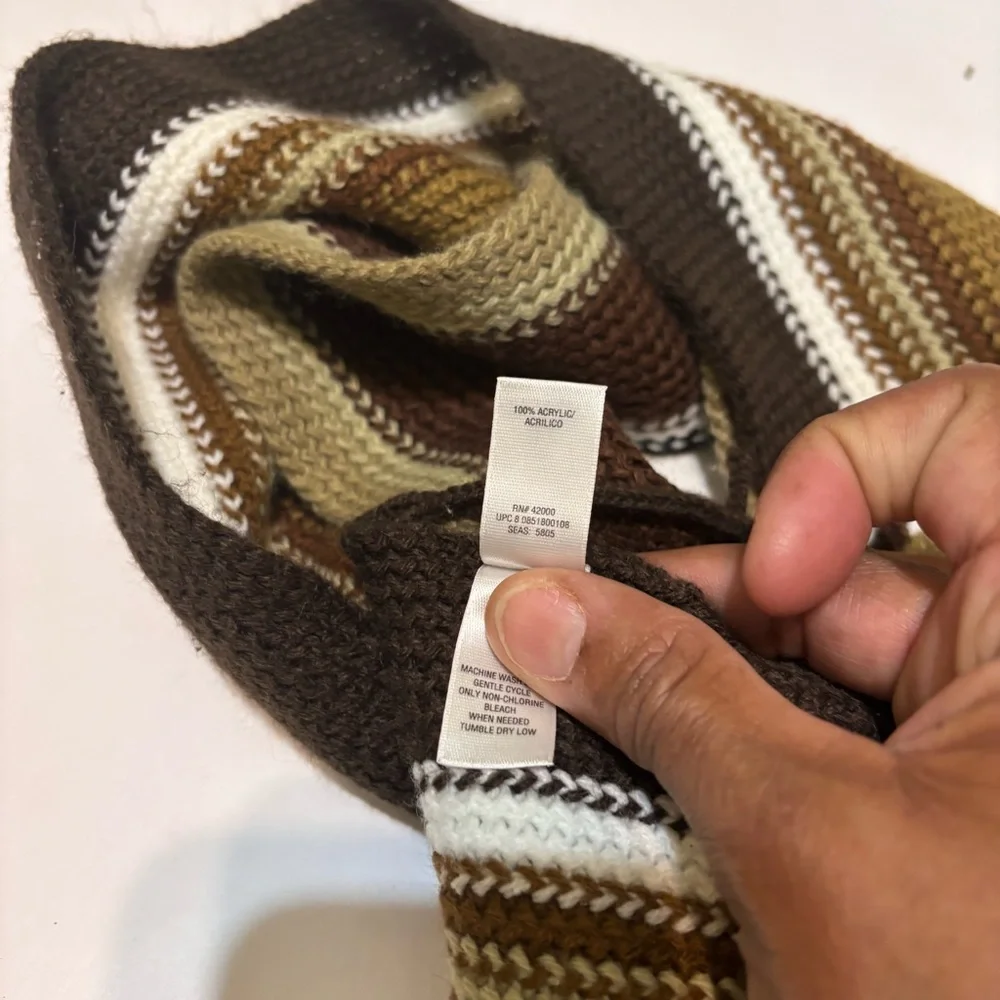 Joe Boxer Brown and Tan Striped Scarf